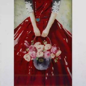 Basket of Love Painting, Reverse Glass Technique