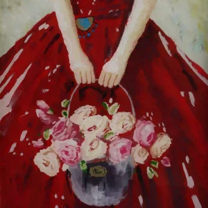 Basket of Love Painting, Reverse Glass Technique