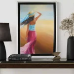Girl and Sea Painting
