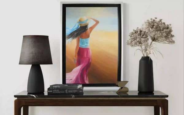 Girl and Sea Painting