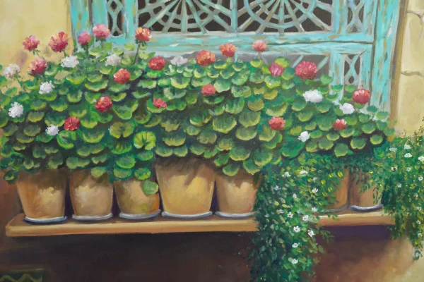 Kiss of Geranium and Morning Painting, A Real Style Masterpiece