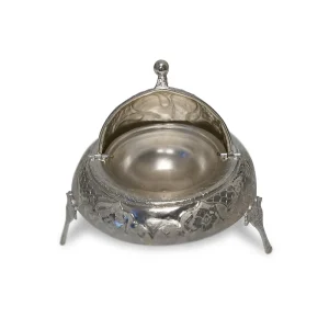 Caviar Dish Handcrafted Silver Plated Embossed